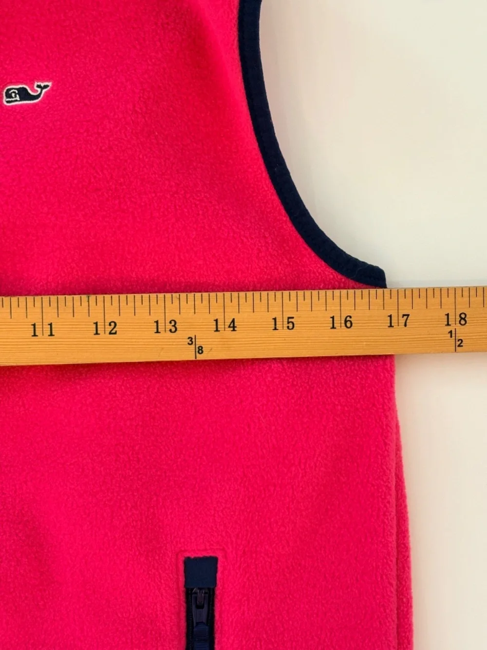 Vineyard Vines Girls Harbor Fleece Vest Sz L (14) Hot Pink Full Zip